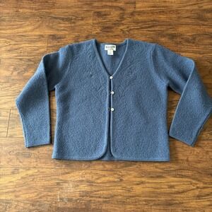 Pendleton Sweater Small 100%  Wool Sweater 3 Button Blue